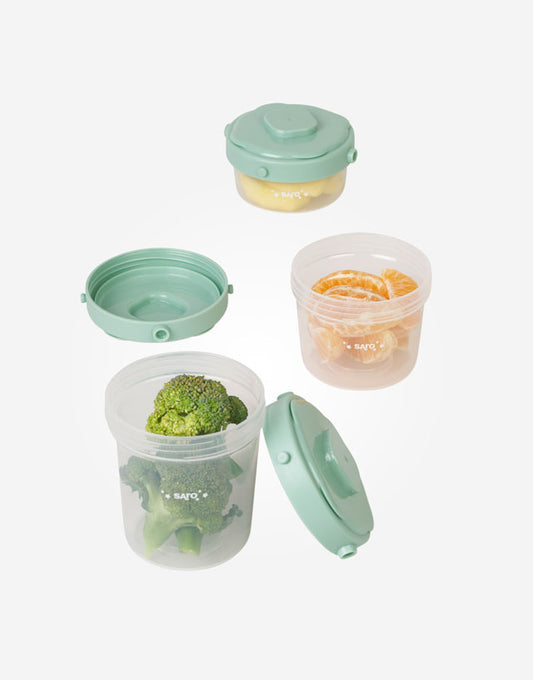 Saro Confezione da 3 contenitori per Alimenti Verde - Emotions Toy