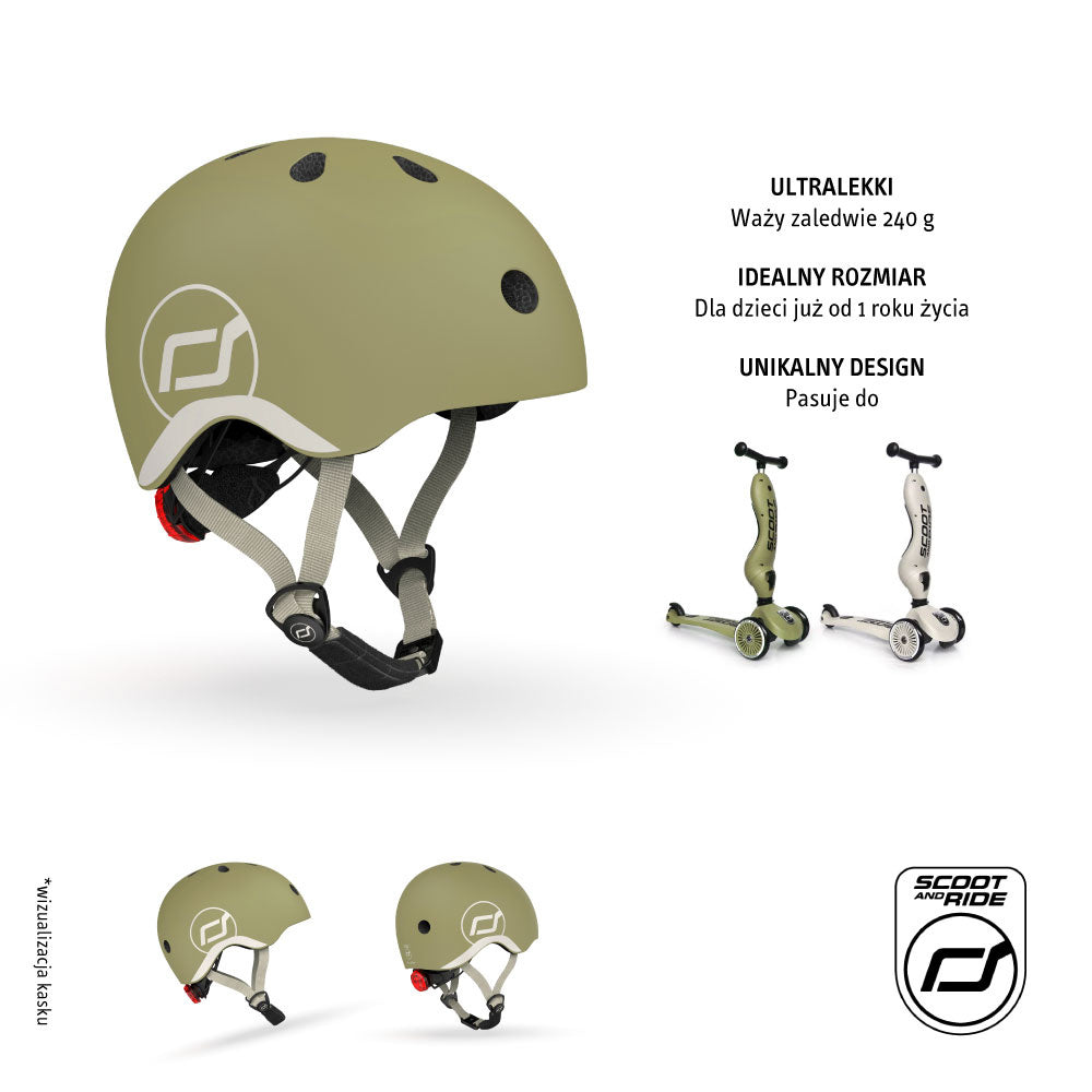 Scoot & Ride Casco per bambini Oliva taglia S - M