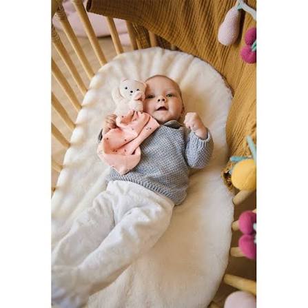 Doudou morbido Kaloo Gattino con copertina rosa, peluche soffice e tenero, ideale per bambini e neogenitori.