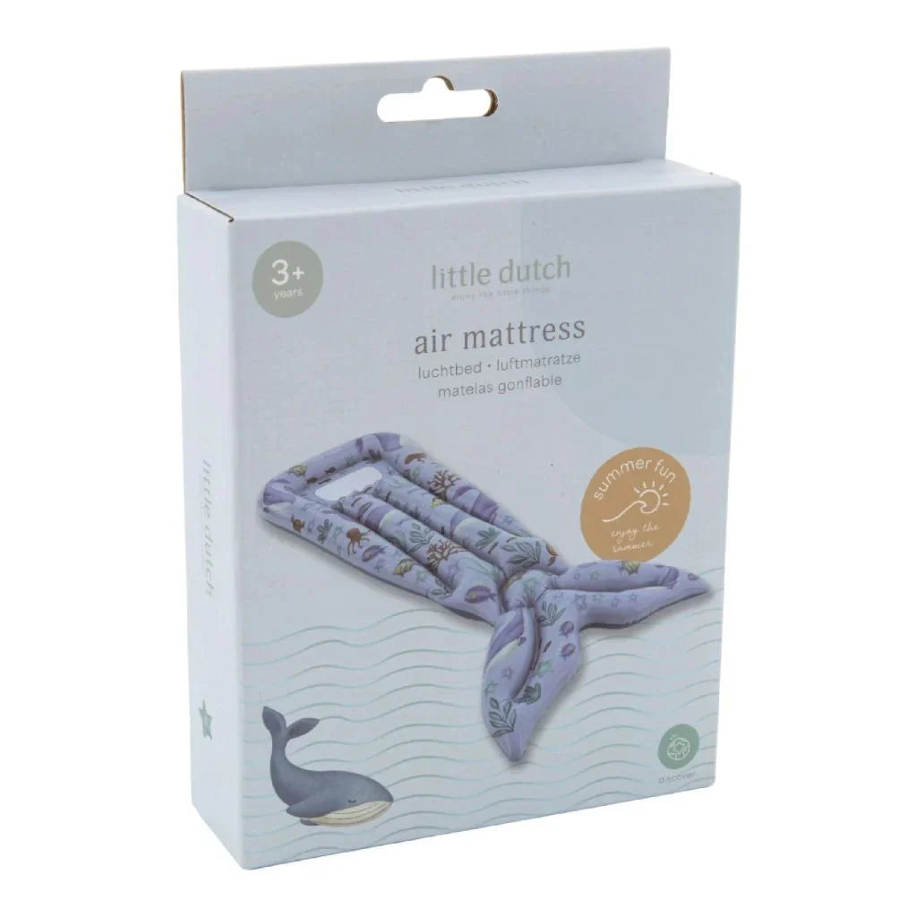 Materassino Little Dutch Ocean World Mare con coda, gonfiabile e colorato, ideale per il mare e il relax in acqua.