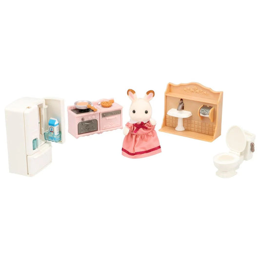 Casa giocattolo Epoch 5785 Sylvanian Families con tetto rosso, dettagliata e colorata, perfetta per il gioco e l'immaginazione.