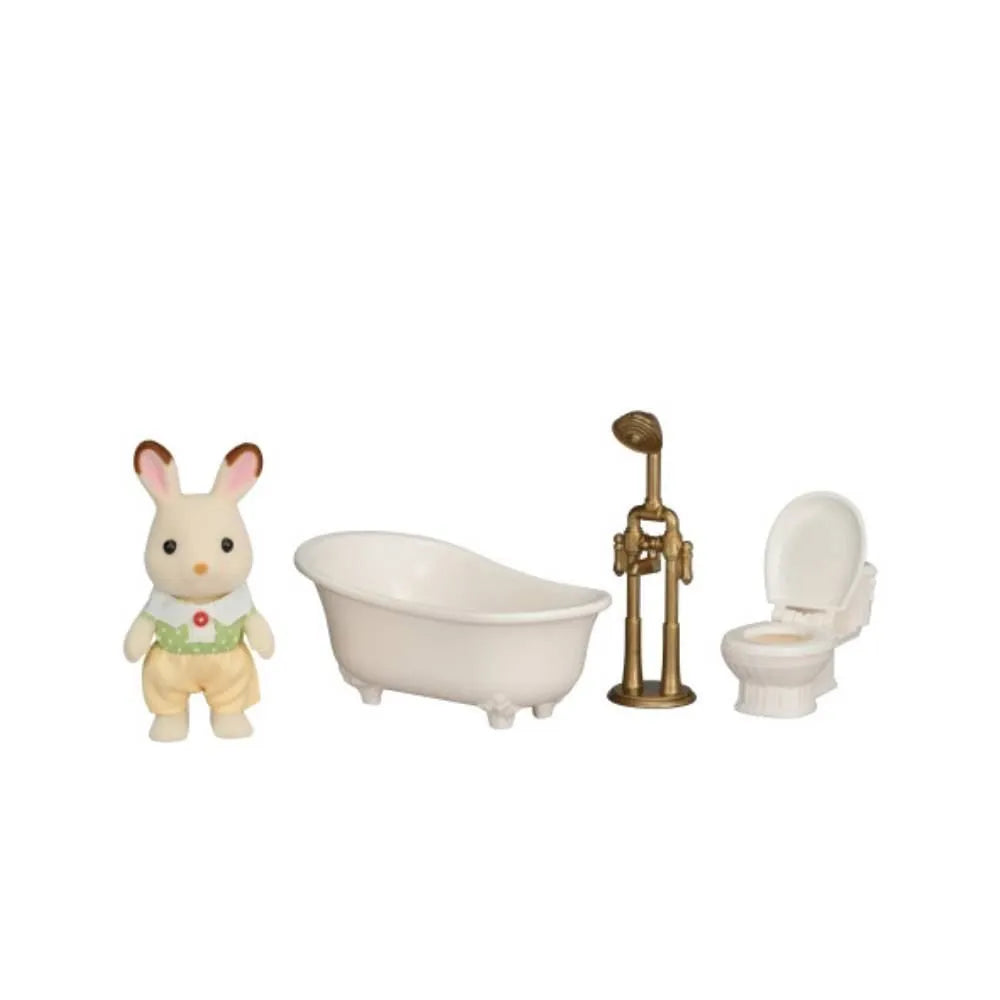 Epoch 5779 Sylvanian Families - Set da Bagno di bebè Coniglio Cioccolato