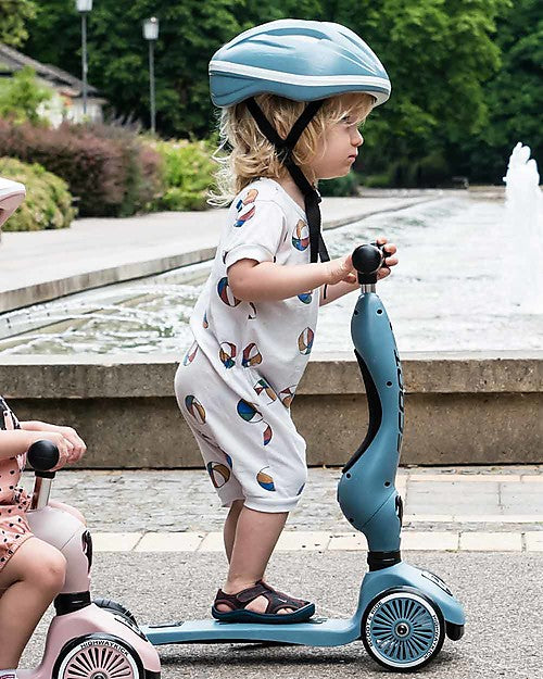 Scoot & Ride Monopattino e Triciclo 2in1 Highwaykick 1 Blu Acciaio - Da 1 a 5 anni