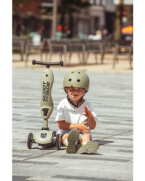 Scoot & Ride Monopattino e Triciclo 2in1 Highwaykick 1 Verde Oliva - Da 1 a 5 anni (Copia)