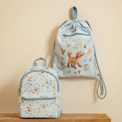 Zainetto Little Dutch Fairy Garden con motivo floreale e animali, facile da trasportare, perfetto per bambini.