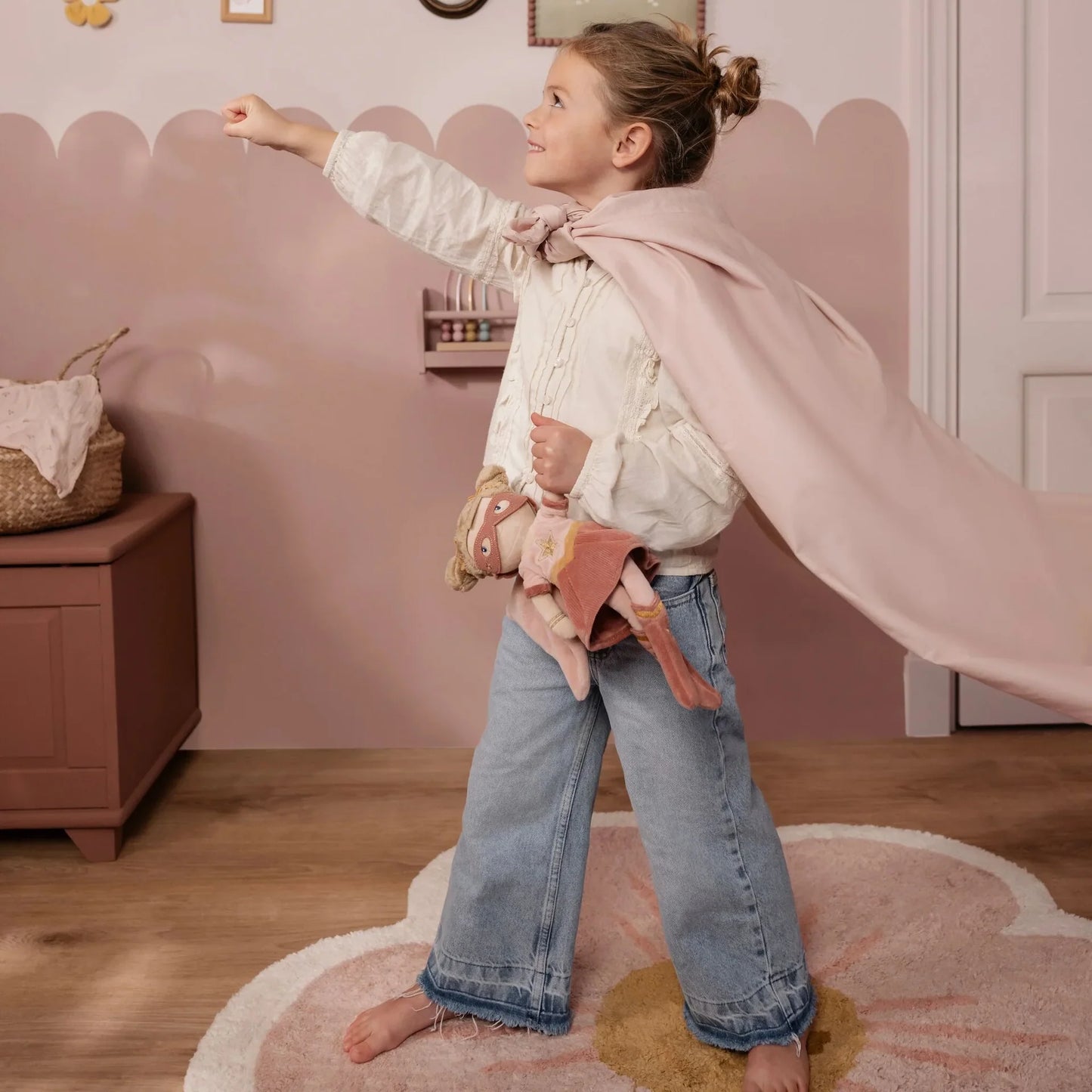 Little Dutch® Bambola Peluche Supereroina Rosa  35 cm