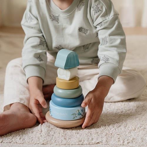 Little Dutch Torre Impilabile ad Anelli in Legno Oscillante Forest Friends