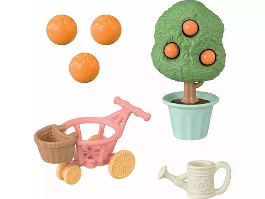 Set di playset Epoch 5860 Famiglia uccelli Sylvanian Families con figure di uccelli e elementi di agrumi, giocattolo educativo e divertente