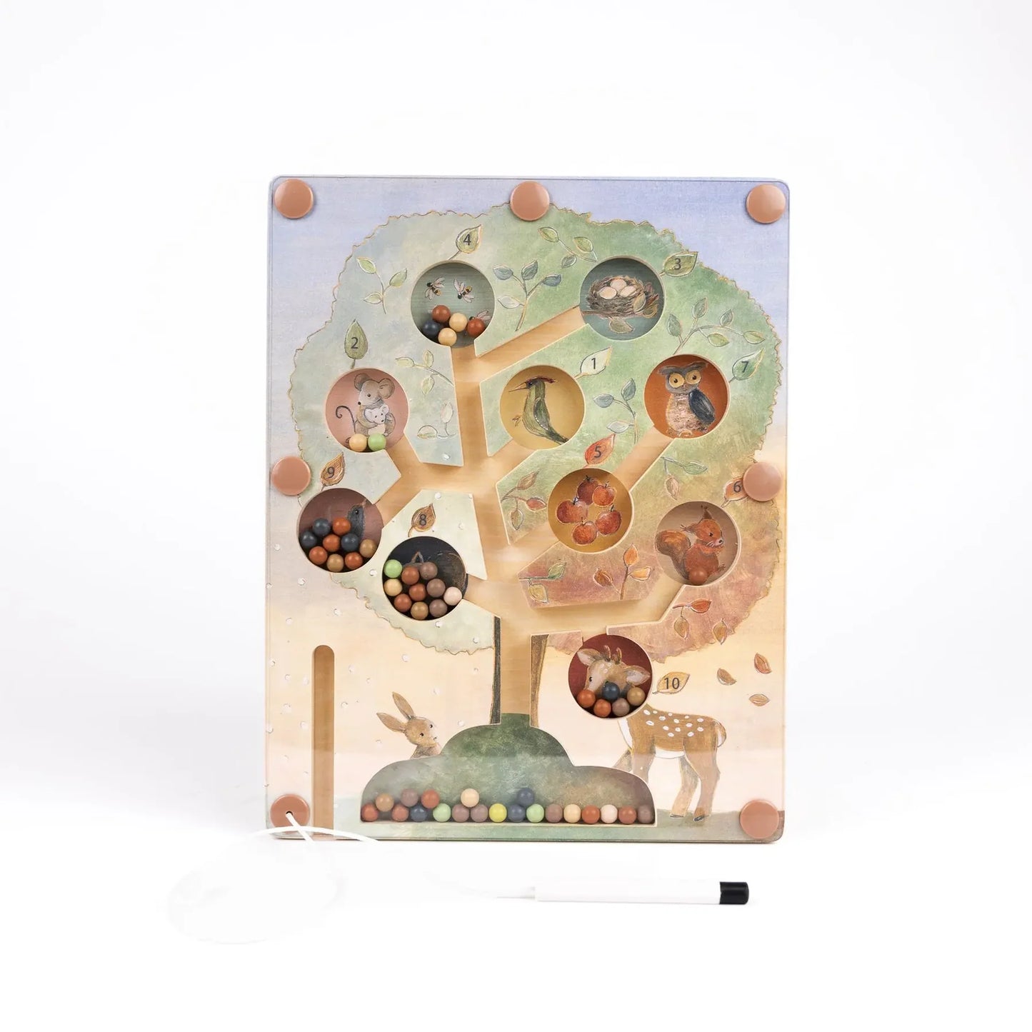 Labirinto magnetico a forma di albero di Egmont Toys, gioco educativo con sfere colorate che scorrono lungo i rami.