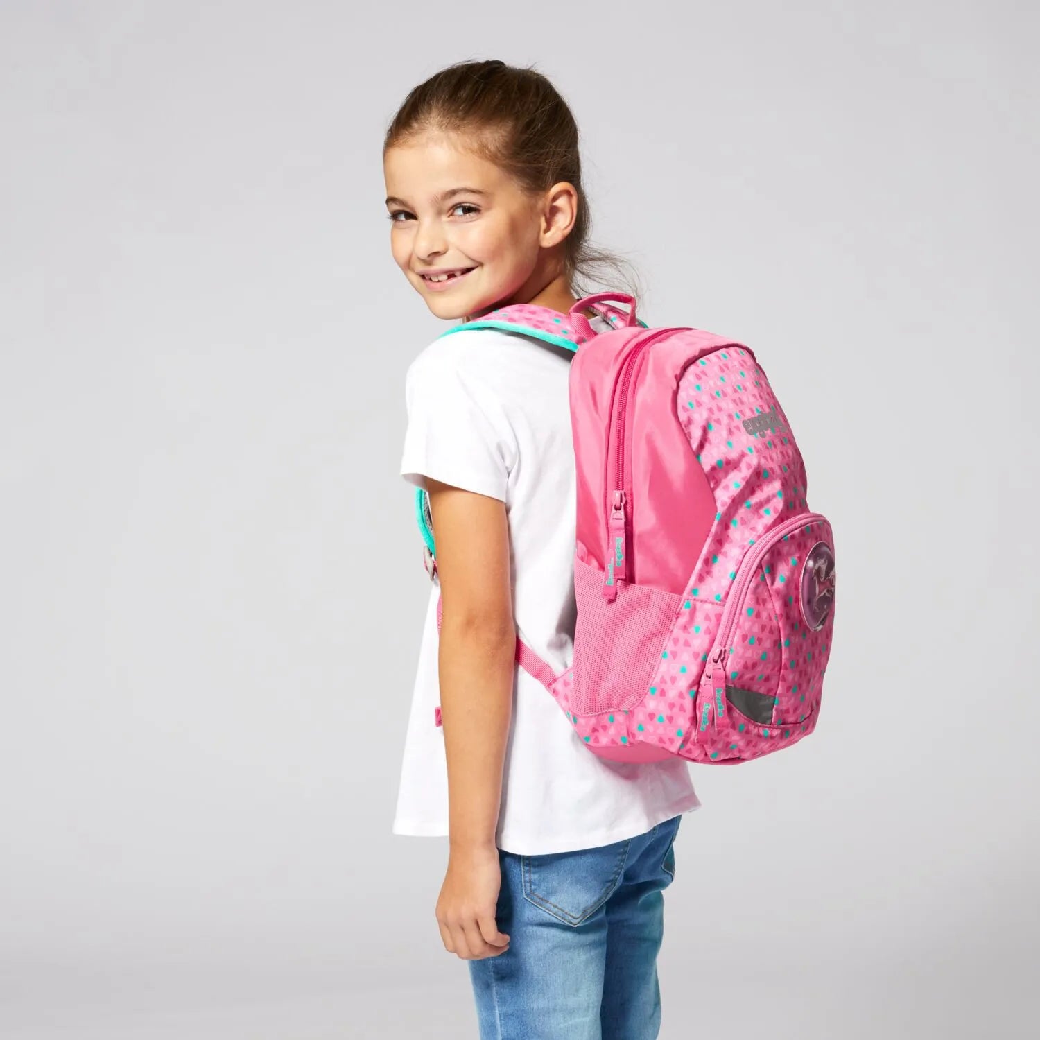 Zaino ergobag tempo libero Confetti con motivo colorato, spallacci regolabili e tasche frontali, ideale per bambini e adolescenti