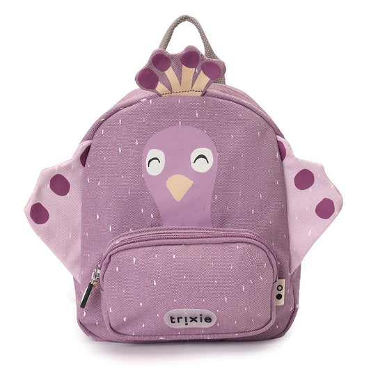 Zaino grande Trixie Baby Mrs. Peacock, resistente e spazioso, con dettagli decorativi in stile Mrs. Peacock, ideale per bambini.