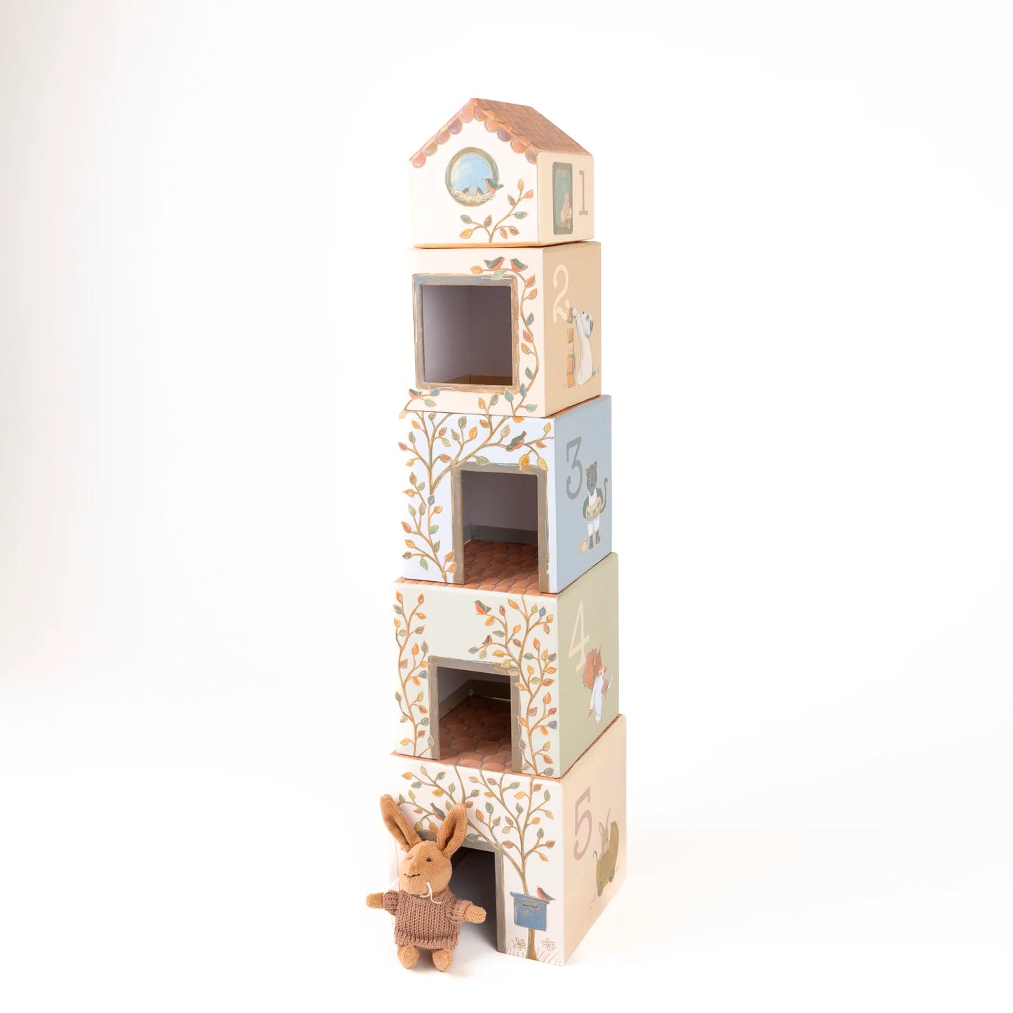 Cubi da impilare Egmont Toys Casa di Lenny coniglio, set di blocchi colorati per bambini, impilabili e educativi.