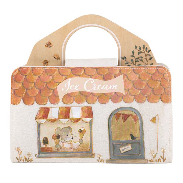 Casa delle bambole Egmont Toys Gelateria di Agata Topin Mini Mondo, dettagli colorati e decorativi per gioco e decorazione.