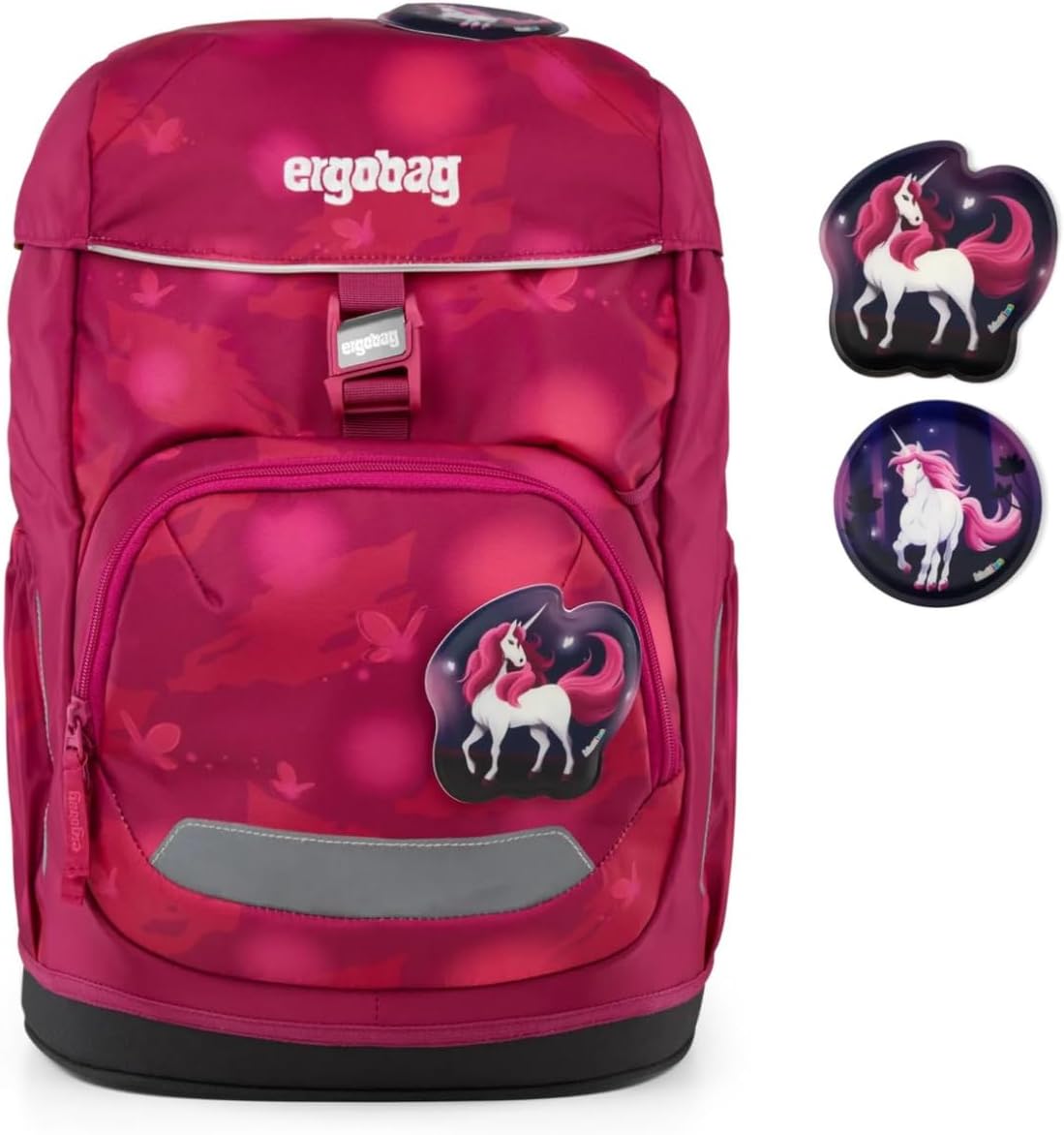 Zaino ergobag Flex Bearicorn per scuola elementare, con disegni colorati e scomparti spaziosi, ideale per bambini.