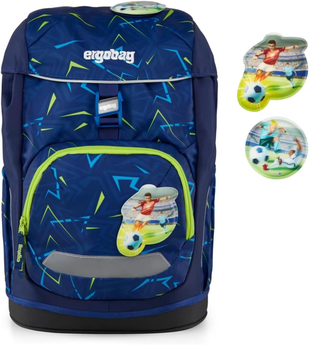 Zaino ergobag Flex Front Runbear per scuola elementare, con design colorato e scomparti spaziosi per bambini.