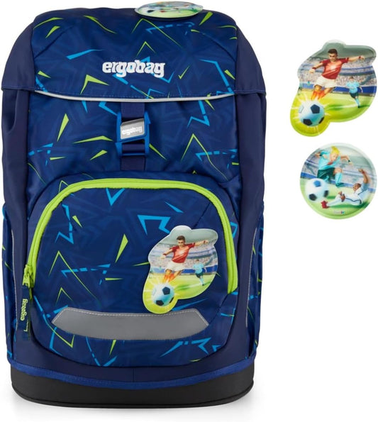 Zaino ergobag Flex Front Runbear per scuola elementare, con design colorato e scomparti spaziosi per bambini.