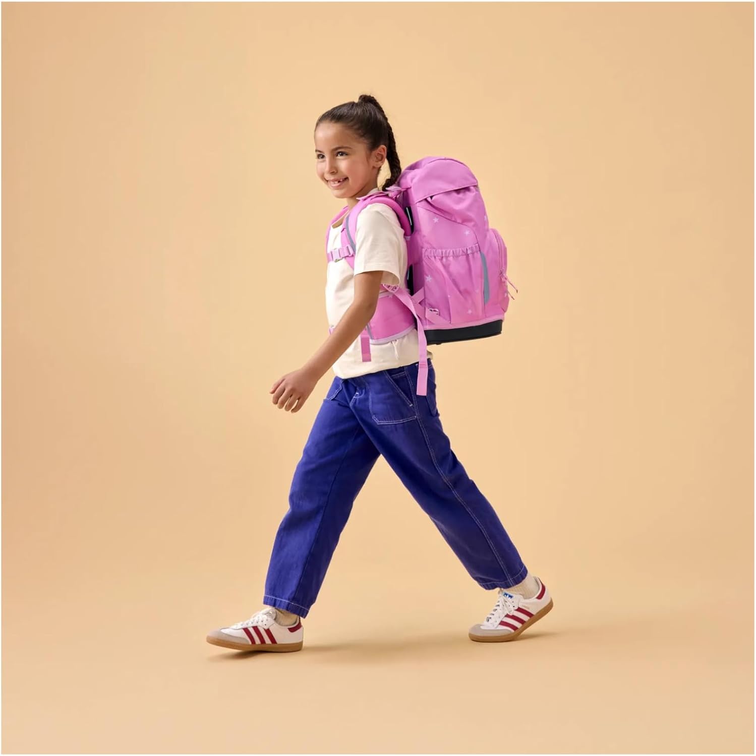 Zaino ergobag Flex Magic CloudBear per scuola elementare, resistente e colorato con dettagli a nuvole e orso.