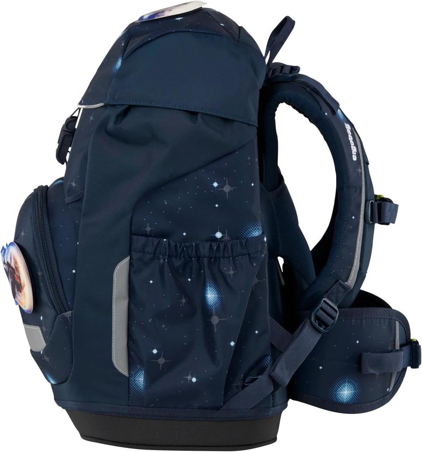 Zaino ergobag Flex AtmosBear per scuola elementare, colorato e resistente, con scomparti per libri e materiale scolastico.