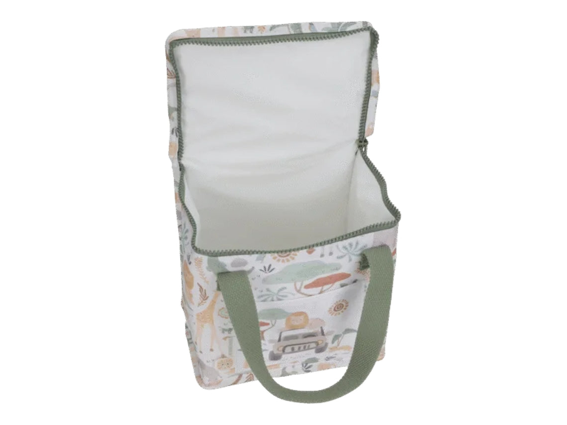Borsa frigo Little Dutch Safari Friends, termica, con design di animali safari, porta alimenti e bevande per bambini