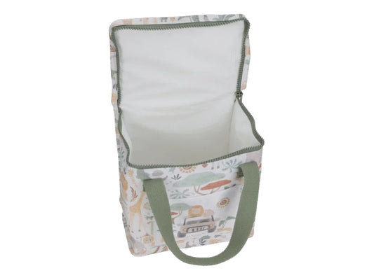 Borsa frigo Little Dutch Safari Friends, termica, con design di animali safari, porta alimenti e bevande per bambini