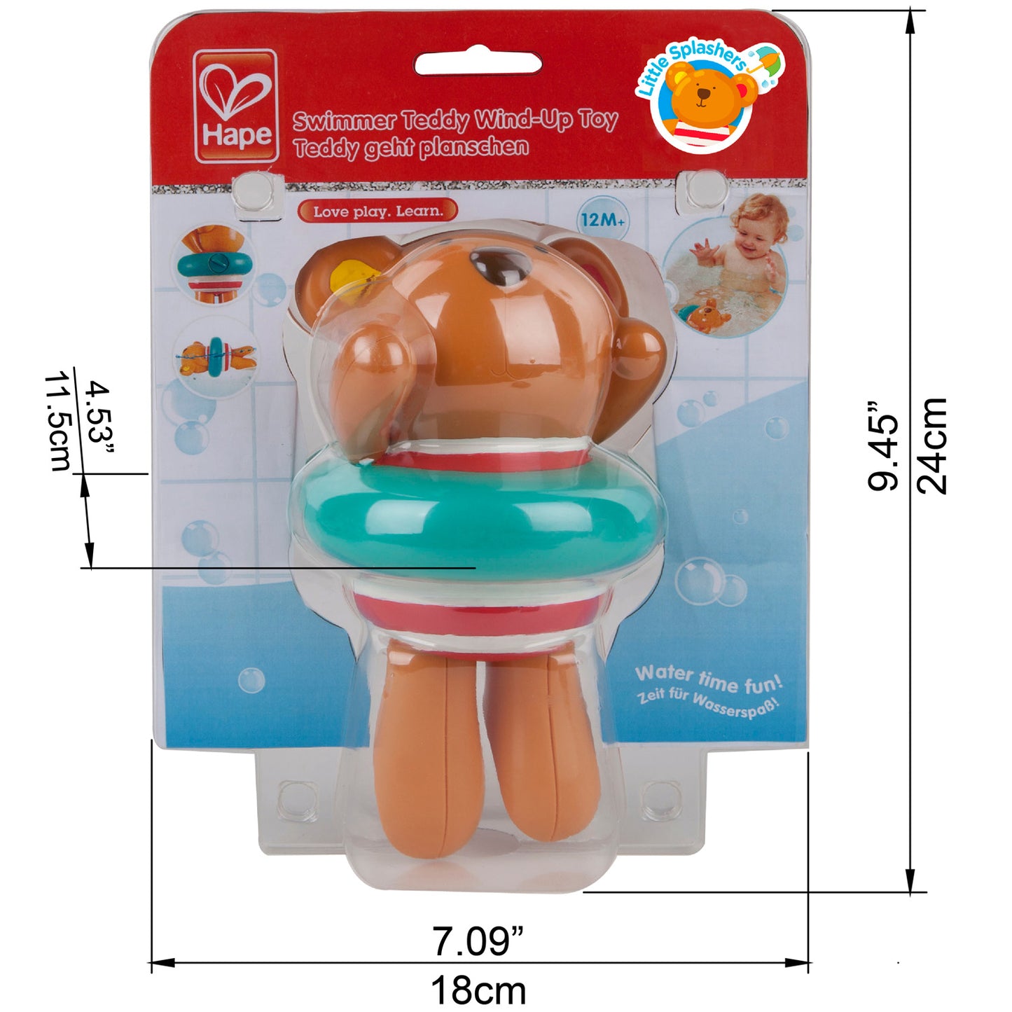 Hape E0204 Giocattolo a carica manuale Teddy