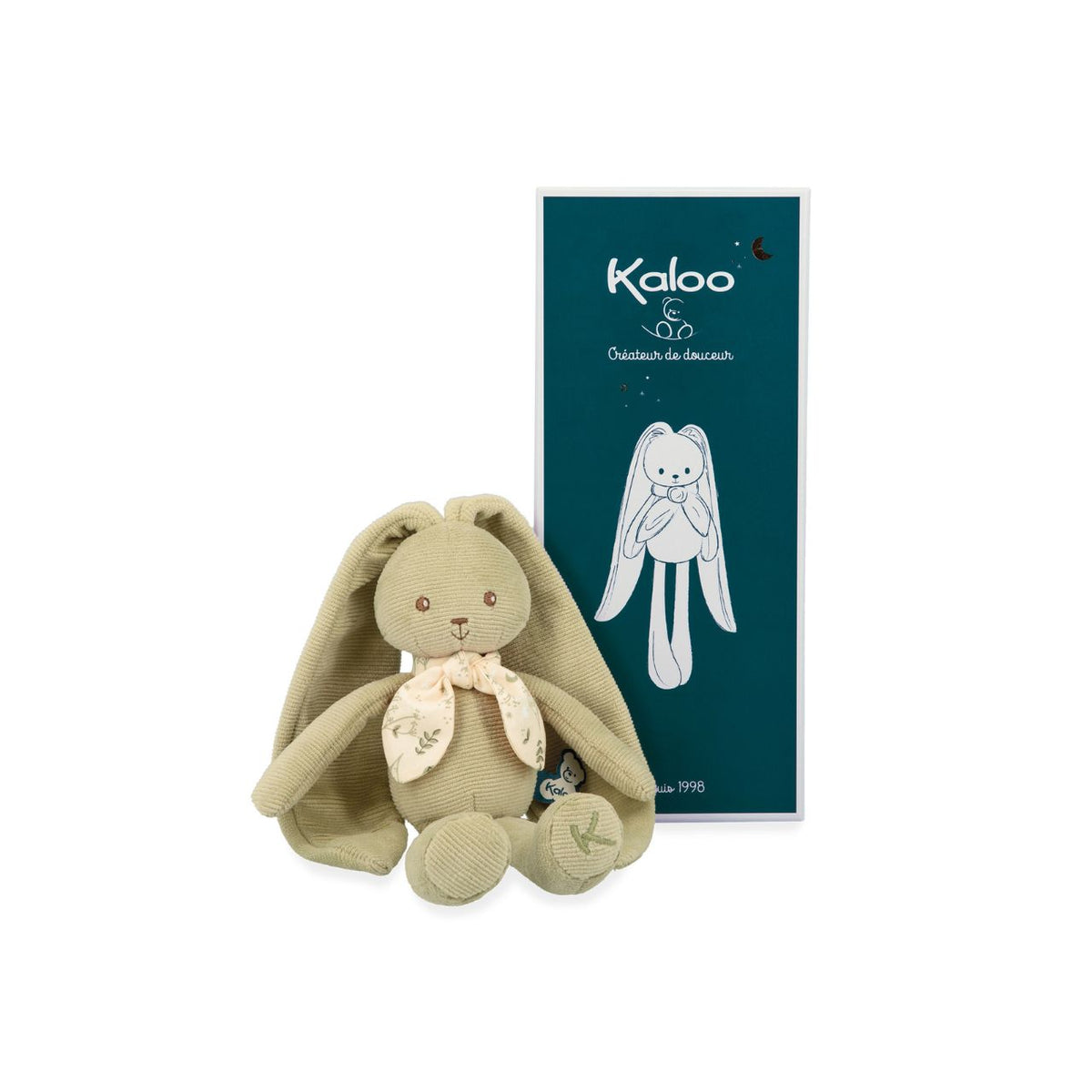 Peluches Kaloo LAPINOO coniglietto verde, doudou morbido e soffice per neonati, adatto da 0 mesi in poi.