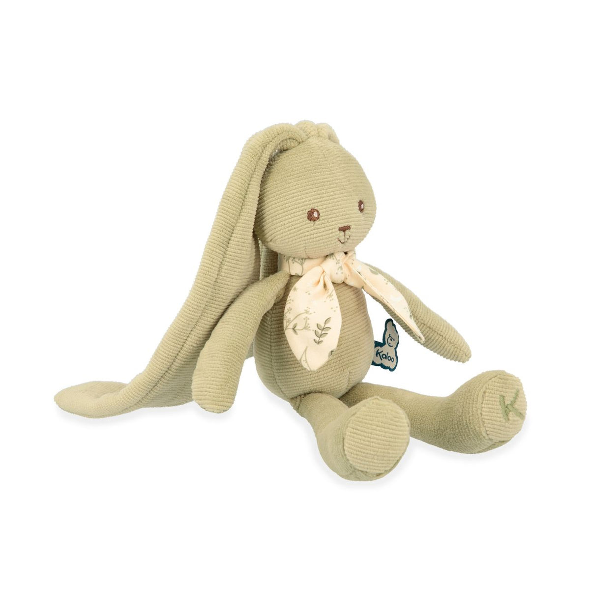 Doudou Kaloo Peluche LAPINOO CONIGLIETTO verde, morbido e coccoloso, per neonati e bambini piccoli, con dettagli adorabili.