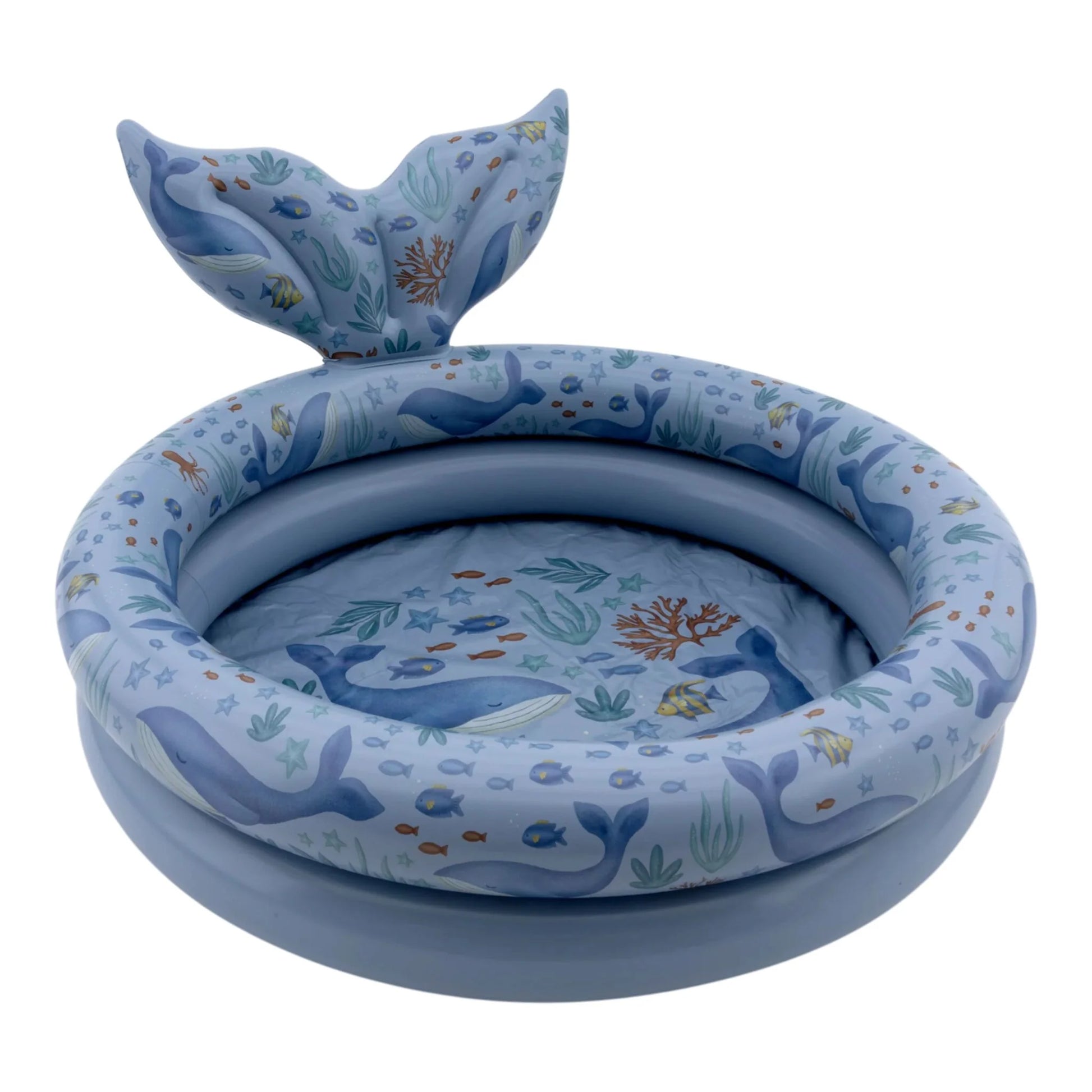 Piscina gonfiabile Little Dutch Ocean World blu, mare, diametro di 80 cm, perfetta per i bambini in estate