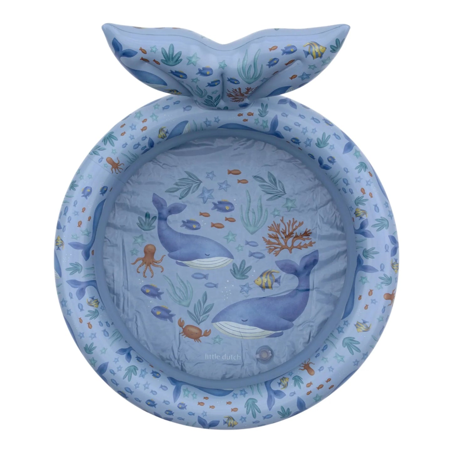 Piscina gonfiabile Little Dutch Ocean World blu da 80 cm, ideale per il mare e il divertimento estivo per bambini.