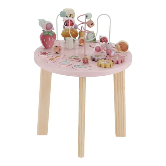 Tavolo multiattività Little Dutch LD7341 Fairy Garden in legno rosa, gioco educativo e divertente per bambini