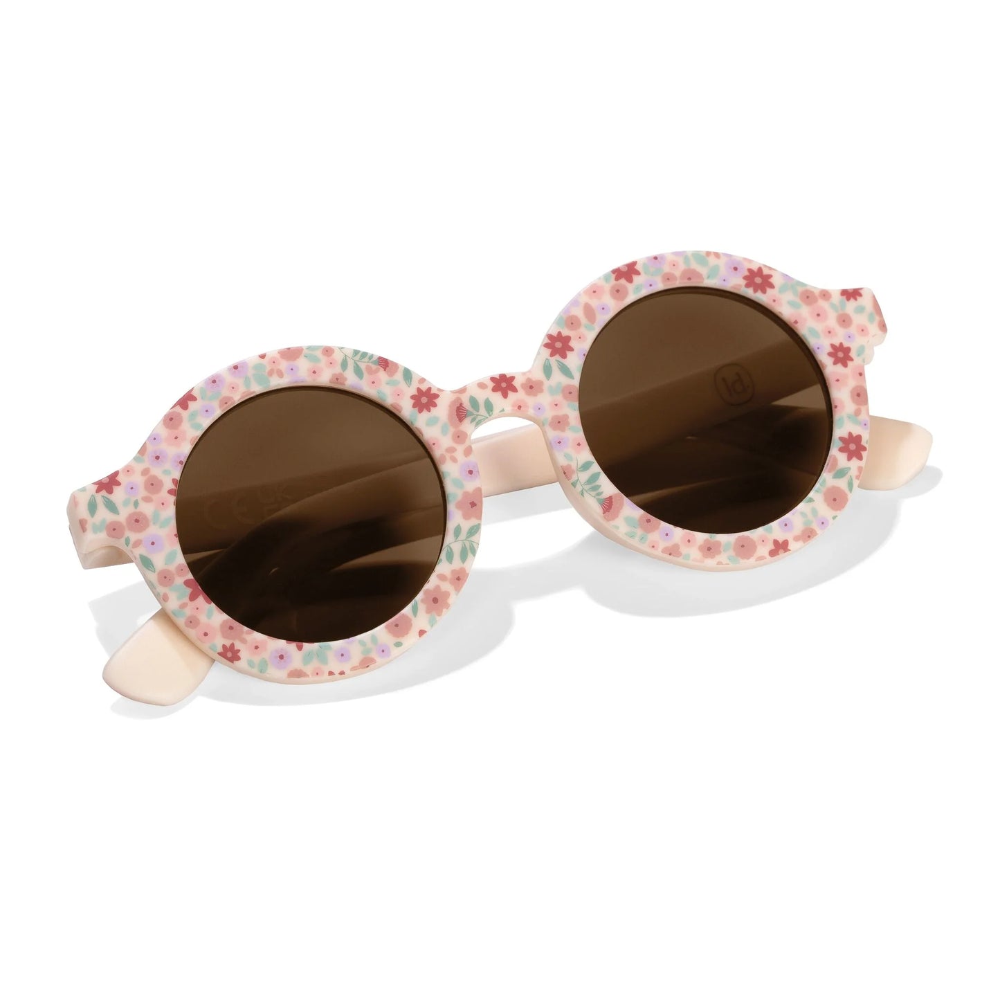 Occhiali da sole Little Dutch Dreamy Flower per bambini 2-4 anni, montatura colorata con motivo floreale.