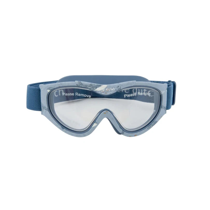 Maschera da nuoto Little Dutch Ocean World per bambini, con cinturino regolabile e design colorato marino.