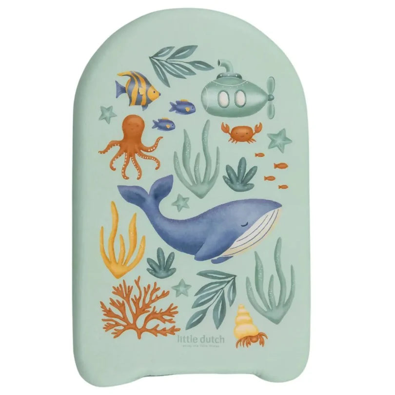 Tavoletta da nuoto Little Dutch Ocean World per bambini, design marino colorato, ideale per apprendere a nuotare.