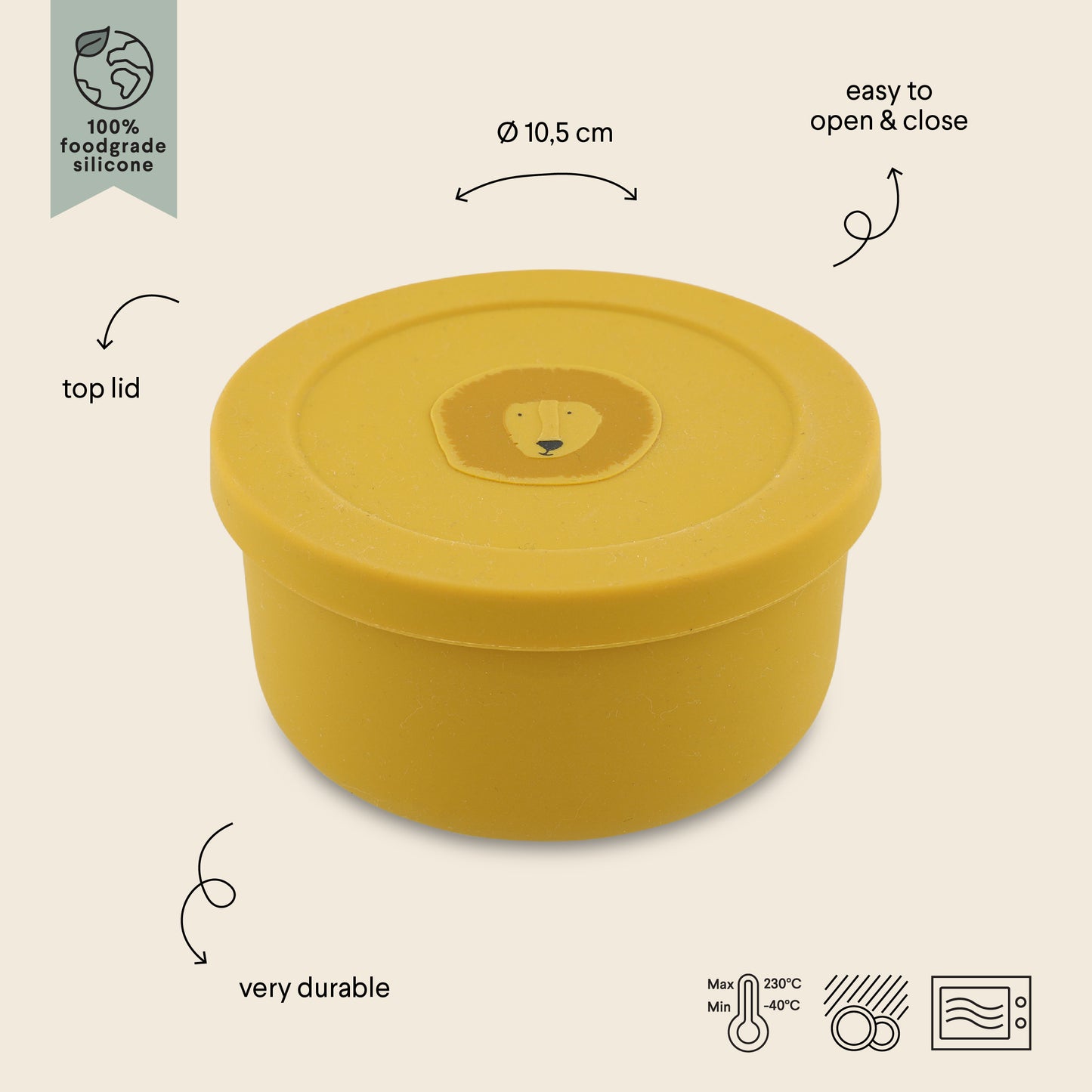 Trixie Contenitore per snack in silicone con coperchio Mr.Lion