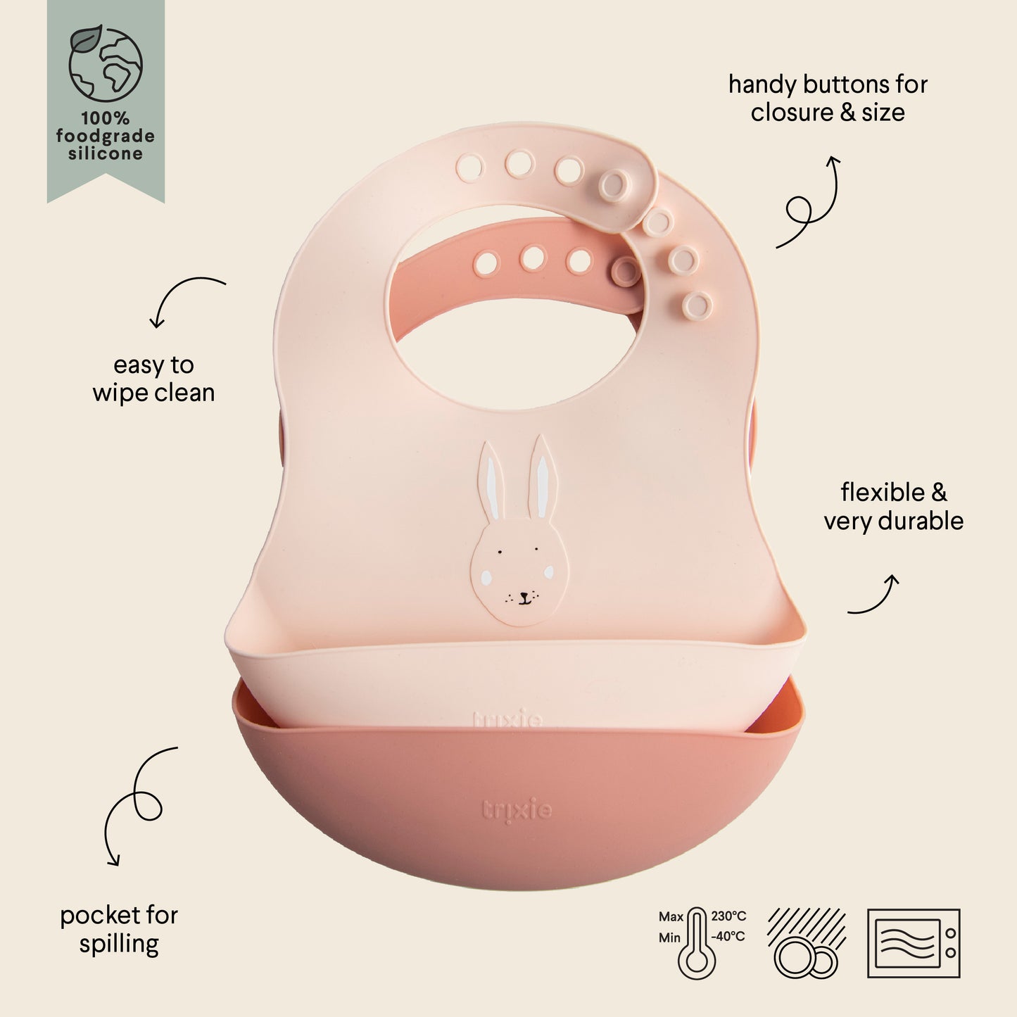 Trixie Bavaglino in silicone 2 pz Mr.Rabbit