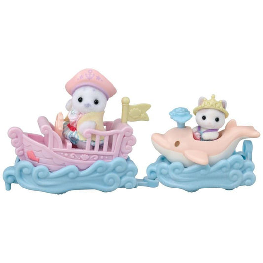 Set di giochi Epoch Sylvanian Families con attrazioni di un parco divertimenti, include una giostra per cavalcare le onde.