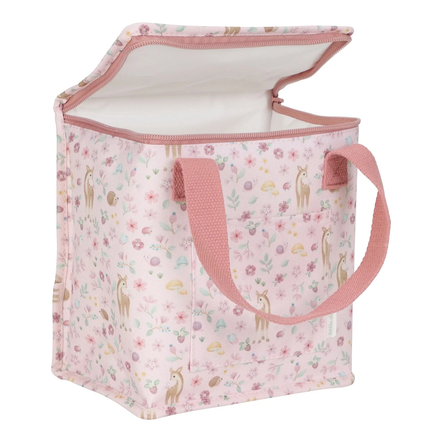 Borsa frigo Little Dutch Fairy Garden, perfetta per merenda, con design colorato e dettagli a tema fiore e farfalla.