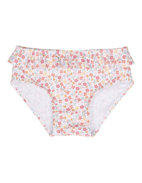 Costume bikini Little Dutch con volant e fiori estivi rosa per bambina 3-6 mesi, taglia 62/68, abbigliamento mare estivo