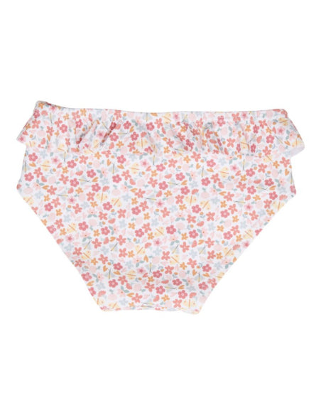 Costume bikini con volant Little Dutch per bambina, Summer Flowers rosa, taglia 62/68, adatto per bambini 3-6 mesi, stile mare.