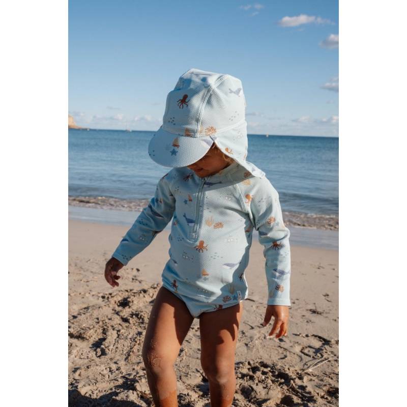 Slip bagno Little Dutch Ocean Friends per bambini 3-6 mesi, pannolino mare colorato con stampe di amici dell'oceano.