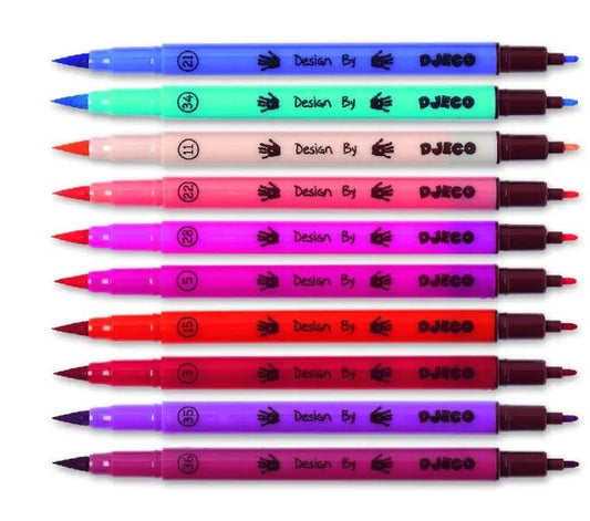 Djeco 10 Pennarelli a doppia punta Colori Neutri - Emotions Toy