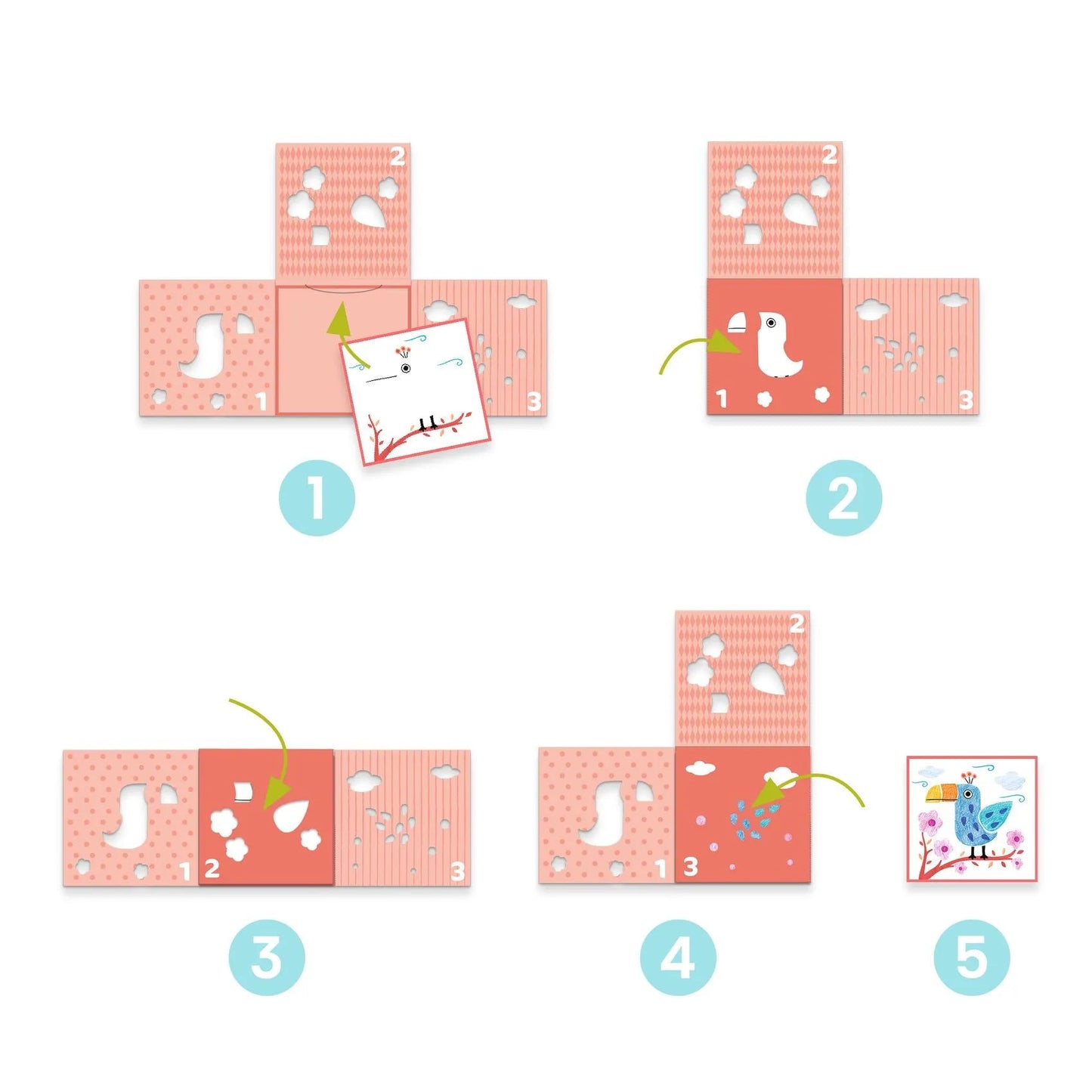 Djeco 3 Stencil per un'immagine - Emotions Toy