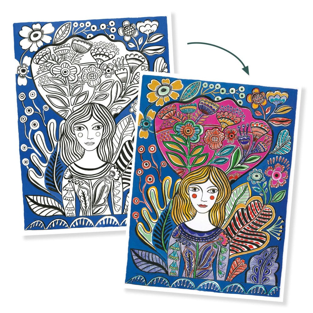 Djeco Colouring Gallery Fiori - Emotions Toy