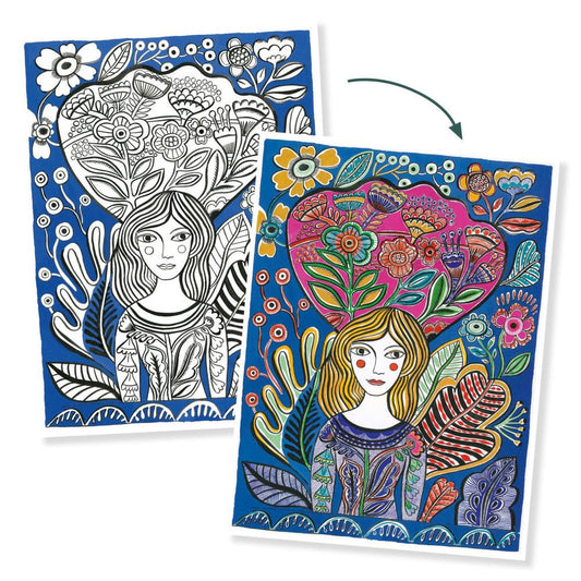 Djeco Colouring Gallery Fiori - Emotions Toy