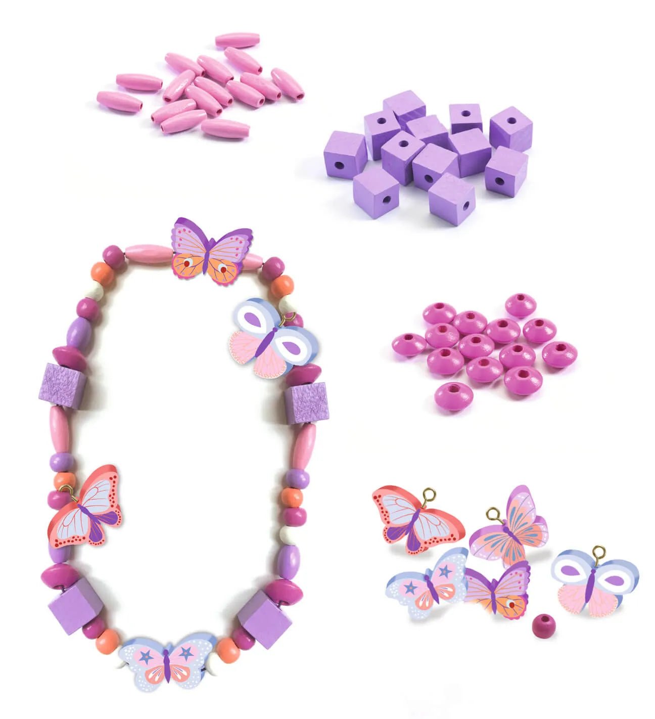 Djeco Perline in legno Farfalle - Emotions Toy