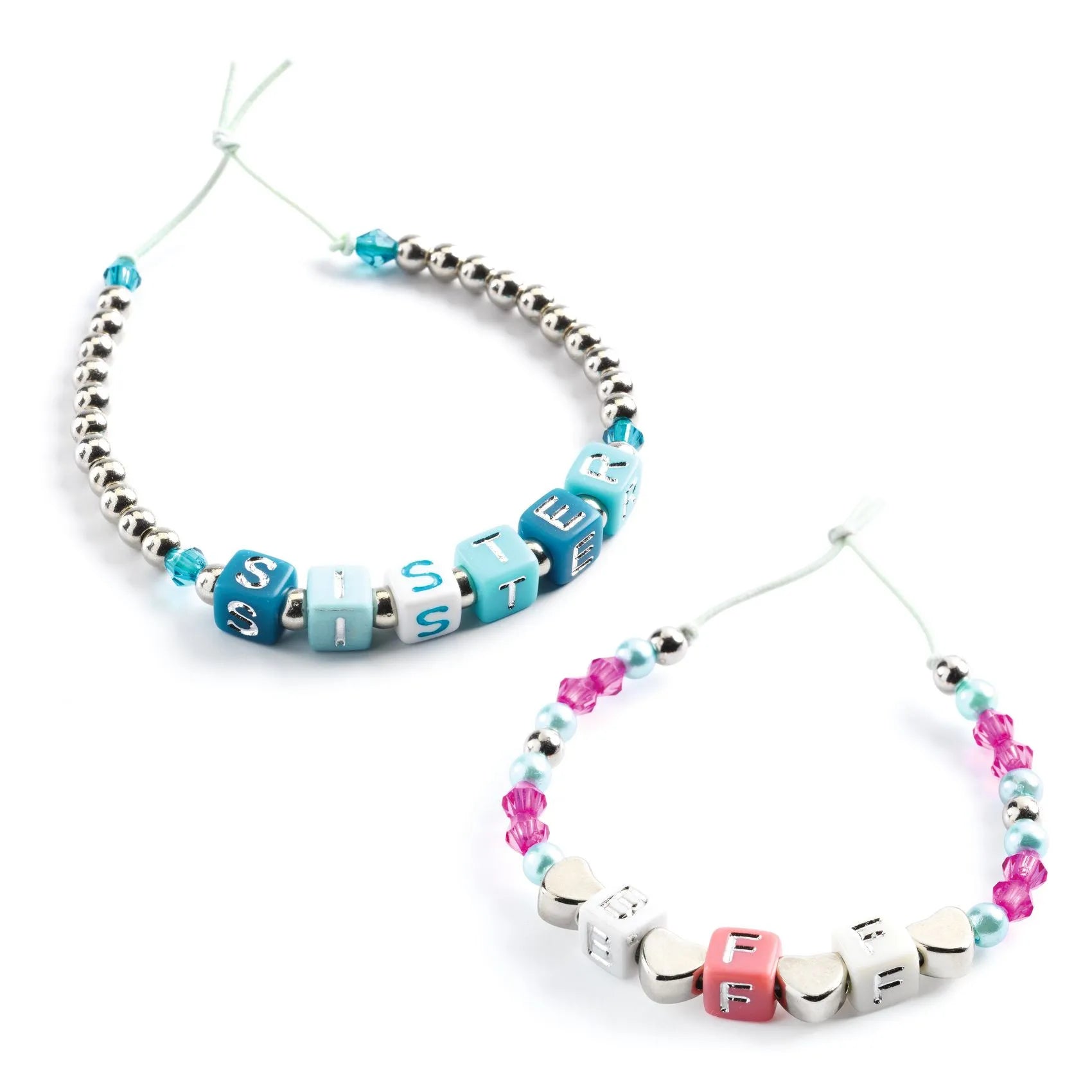Djeco Set creativo con perle Alfabeto con effetti argentati - Emotions Toy