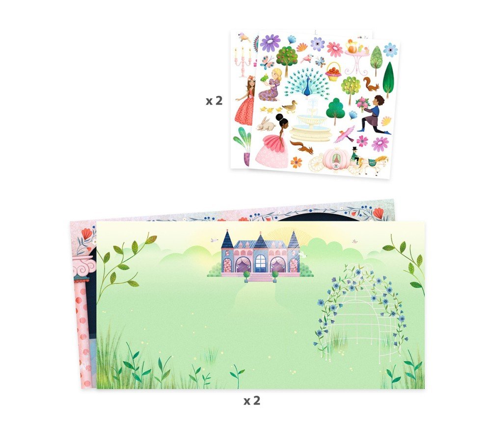 Djeco Stickers attacca stacca Vita nel castello - Emotions Toy