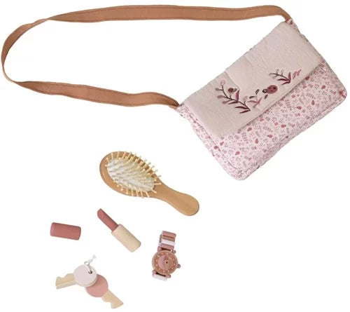 Borsa beauty Egmont Toys con accessori in legno per bambini, con design ladybug rosa e colore multicolore.
