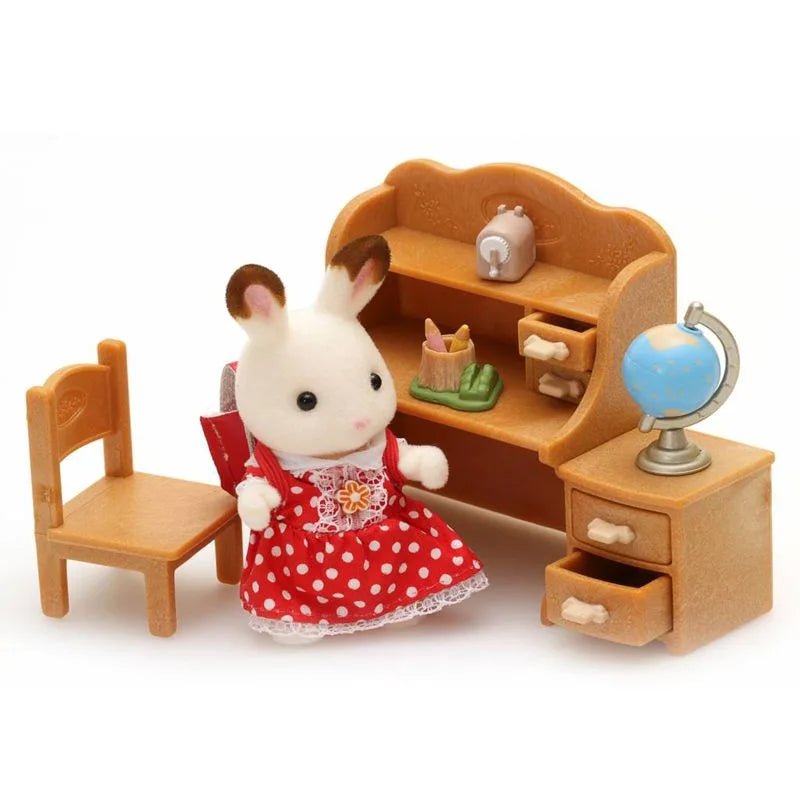 Epoch 5016 Sylvanian Family Sorella coniglio Cioccolato con scrivania - Emotions Toy