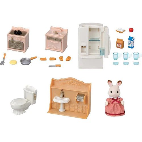 Epoch 5449 Sylvanian Family Arredamento con mamma Coniglio Cioccolato - Emotions Toy